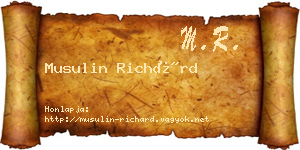 Musulin Richárd névjegykártya